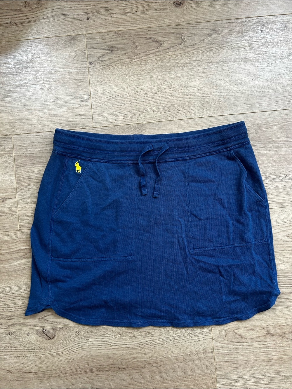 Ralph Lauren Navy Mini Skirt with Yellow Pony Accent